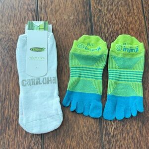 NWT Cariloha bamboo ankle socks and Injinji toes socks size 6-8